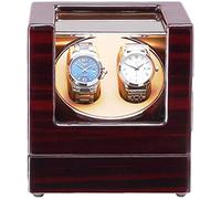 Watch Winders Box Automatic Double Watch Winder Box with Blue LED Light Piano Paint Finish Quiet Motor AC Adapter And Battery Powered Display Box(D)