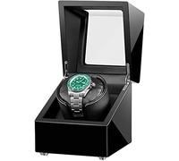Watch Winders Box Automatic Single Watch Winder Box 5 Rotation Mode Soft Flexible Watch Pillow Dual Power Quiet Motor Accessories Display Box(OneColor-B)