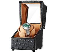 Watch Winders Box Automatic Single Watch Winder Box 5 Rotation Mode Soft Flexible Watch Pillow Dual Power Quiet Motor Accessories Display Box(OneColor-C)