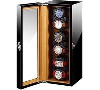Watch Winders Box Automatic Watch Winder Box 6 with Quiet Motor Soft Flexible Watch Pillow Wood Shell Piano Paint Exterior Accessories, Display Box(C)