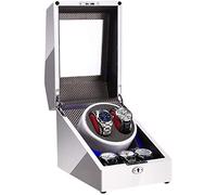 Watch Winders Box Automatic Watch Winder Piano Finish Quiet Motor Leather Lining Adapter And Battery Powered Accessories, Display Box(D-A)