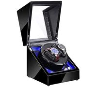 Watch Winders Box Watch Winder Automatic Winding with LED Light Soft Watch Pillow AC Adapter And Battery Powered Quiet Motor Accessories, Display Box(Black A)