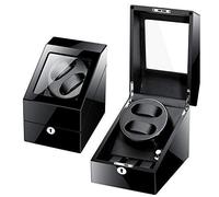 Watch Winders Premium Automatic Wood Watch Winder Storages Box 2+3/Wood Shell/Leather Pillow/Piano Paint/Germany Motor/100% Handmade E (B)