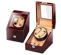 Watch Winders Premium Automatic Wood Watch Winder Storages Box 2+3/Wood Shell/Leather Pillow/Piano Paint/Germany Motor/100% Handmade E (A)