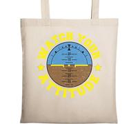 Watch Your Attitude Airplane Pilot Logo Borsa Tote in Cotone Ecologico Naturale Beige