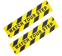 Watch Your Step, nastro adesivo antiscivolo per pavimenti, 15,2 x 61 cm, 2 pezzi, adesivo abrasivo Mind the Step per la sicurezza sul posto di lavoro, casa, pavimento bagnato, attenzione (tenere il