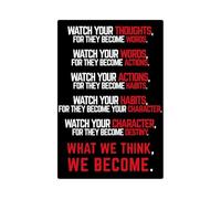 Watch Your Thoughts Become Destiny, Inspirational Quote Wall Art Poster, Motivational Print for Classroom, Study, Bedroom, Office Decor(Framed,16x24inch(40x60cm))