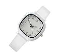 Watches for Women, Wrist Watch, Square Silicone Band Lady Timepiece, Easy to Read with Second Hand, Stylish Jewelry Accessory, Perfect for Work, Travel, Daily Wear, bianco, Se référer au descriptif