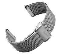 WatchGecko Cinturino per orologio maglia d'acciaio obliqua, lucido, 21mm