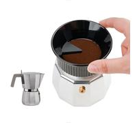 watchget Imbuto dosatore Moka Pot - Anello dosatore per caffè espresso da 60 mm, ricevitore polvere in plastica e strumento di distribuzione per pentola Moka Express da 6 tazze, nero