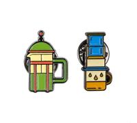 watchget Set di spille da caffè uniche per caffè birraio, smaltate, set di spille per gli appassionati di caffè, per abbigliamento unisex da donna