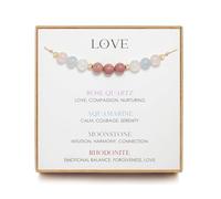 WATEFOER Bracciale di Pietra di Luna, Bracciale della Speranza per Donne, Bracciali di Cristallo che Attira l'Amore, Bracciali di Protezione, Regalo di Gravidanza Salutare (Amore)