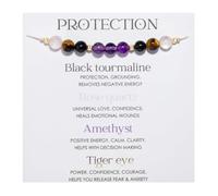 WATEFOER Bracciale di Pietra di Luna, Bracciale della Speranza per Donne, Bracciali di Cristallo che Attira l'Amore, Bracciali di Protezione, Regalo di Gravidanza Salutare (Protezione)