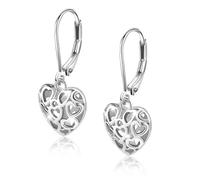 WATEFOER Orecchini a cuore pendenti in argento 925 per donna Orecchini a cerchio con pendente a cuore Regali di Gioielli Ipoallergenici per la Festa della Mamma San Valentino Compleanno
