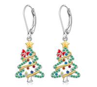WATEFOER Orecchini di Natale, Orecchini con Albero di Natale, Pendenti di Natale Orecchini, Orecchini Alla Moda Della Serie Albero Di Natale Di Tendenza, Regalo di Natale (Orecchini)
