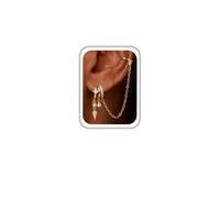 WATEFOER Orecchini pendenti da donna, placcati in oro 14 carati, a tre creoli, ipoallergenici, con zirconi, gioielli originali, regalo per la festa della mamma, Taglia unica, Rame, Non pietra preziosa