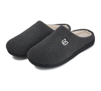 WateLves Pantofole Uomo Pantofole Feltro Ciabatte Invernali Memory Foam Antiscivolo Caldo Scarpe Da Casa(Grigio, 46/47EU)