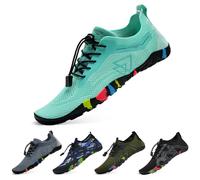 WateLves Scarpe da Bagno Scarpe da Acqua Donne Uomini Asciugano Velocemente e Indossano Velocemente Scarpe da Spiaggia,per Sub,Surf,Sport Acquatici,Escursionismo,Yoga,Oggi,Verde Chiaro 36 EU