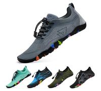 WateLves Scarpe da Bagno Scarpe da Acqua Donne Uomini Asciugano Velocemente e Indossano Velocemente Scarpe da Spiaggia,per Sub,Surf,Sport Acquatici,Escursionismo,Yoga,Oggi,Grigio Blu 40 EU