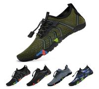 WateLves Scarpe da Bagno Scarpe da Acqua Donne Uomini Asciugano Velocemente e Indossano Velocemente Scarpe da Spiaggia,per Sub,Surf,Sport Acquatici,Escursionismo,Yoga,Oggi,Linea Verde Scuro 41 EU