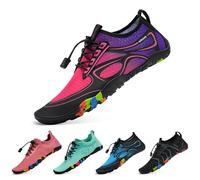 WateLves Scarpe da Bagno Scarpe da Acqua Donne Uomini Asciugano Velocemente e Indossano Velocemente Scarpe da Spiaggia,per Sub,Surf,Sport Acquatici,Escursionismo,Yoga,Oggi,Rosa Viola 37 EU