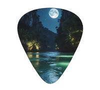 Water and Bright Moon - Plettri per chitarra, set da 12 pezzi, tre diversi spessori, per chitarra elettrica acustica e altri strumenti