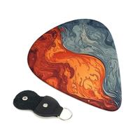 Water and Fire - Confezione da 6 plettri per chitarra con supporto, plettri per chitarra personalizzati, antiscivolo, portatili, ukulele, basso, 0,71 mm, per amanti della chitarra acustica, regali