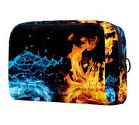 Water and Fire - Trousse per cosmetici da donna, per articoli da toeletta da viaggio, grande, pratica borsa organizer con cerniera, Multi, 18.5x7.5x13cm/7.3x3x5.1in, Beauty case