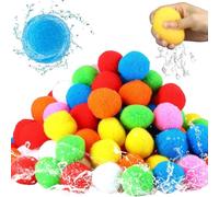 Water Balls 60 Pieces Soft Fun Colorful Soakers Comfortable Beach Entertain | Water Sponge Ballons for Outdoor Outside Backyard Lawn Beach Pool Grass Garden Park Kids Children Play Water sponge balls
