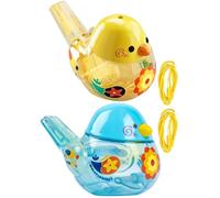 Water Bird Whistle - Set di giocattoli musicali per bambini, 2 pezzi, per uccelli acquatici con cordino, Early Learning Musical Toy for Kids Speech Training Birthday Party School Prizes Bath Time Fun