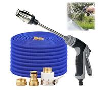 Water Blitz Pressure Washer, 360° Rotating Waterblitz High Pressure Water Gun, Equipped with Metal Joints and 7.5m/15m Telescopic Tube, for Home Gardens, Cars, Pets, Trees (1Set+15m Water Hose)