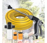 Water Blitz Pressure Washer,Waterblitz High Pressure Water Gun,Pressurized Water Blasters,With 360° Rotating for Three Spray Modes (Water Gun + Connector + 15m Water Hose+Pot)