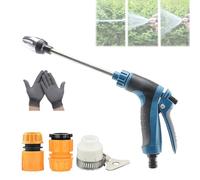 Water Blitz Pressure Washer, Waterblitz High Pressure Water Gun, Three Spray Modes, Pressures Washer, 360° Rotating, with Three Type of Plastic Connector, for Gardens (Blue)