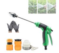 Water Blitz Pressure Washer, Waterblitz High Pressure Water Gun, Three Spray Modes, Pressures Washer, 360° Rotating, with Three Type of Plastic Connector, for Gardens (Green)