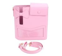 Water Bottle Carrier Bag, PU Shoulder Bag with Built in Cup Holder Adjustable Shoulder Strap Crossbody Bags Fits Phone Keys Wallet or Commute Shopping Outdoor (Pink)