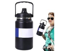 Water Bottle Insulated, Large 4L Stainless Steel Flask, Leakproof Portable Hydration Jug for Beach, School, Sports, Camping, Outdoor Hiking, Travel, 5.91x13.39x4.69 inches