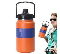 Water Bottle Insulated, Stainless Steel Leakproof Flask, 5.91x13.39 Inches Temperature Retention with Carry Handle, Hydration Jug for Beach, School, Sports, Camping, Outdoor Hiking
