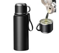 Water Bottle Insulated - Wide Mouth Mug, Stainless Vacuum, Double Walled Coffee Bottle | Large Capacity Tea Beverage Separation Kettle With Cup For Family Travel Gym Camping