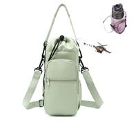 Water Bottle Shoulder Bag,Portable Water Bottle Holder with Strap,Hands-Free Crossbody Carrier Outdoor Walking Hiking (Green)