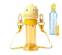 Water Bottle Spout Cap Adapter, Drink Bottle Conversion Lid with Built In Straw for Easy Sipping, Leak Resistant Portable Design, Reusable Beverage Accessory, for Kids Teens Adults Gym Office Travel