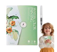 Water Color Workbook - Water Color Painting Kits | Creative Notebook Kit With 12 Colouring Paint | Including Drawing Paper And Brush For Artistic Adults Indoor Outdoor Use Beginners Students