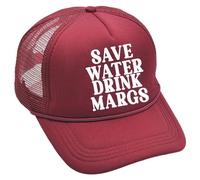 Water Drink Margs Trucker Hat Trendy Funny Cute Graphic Country Tequila Beer Hat Donne Uomini Baseball Cap Padres, vino, M