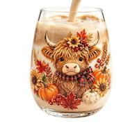 Water Drinking Glasses Funny Cute - Harvest Anti-Tip Fall Table Decor Clear