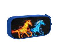 Water Fire Horse Astuccio per ragazzi e ragazze Galaxy grande portapenne da scrivania cancelleria organizzatore astuccio per scuola ufficio borsa per trucco con cerniera, rosa, 21x5x10.5cm, Astuccio