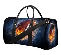 Water Fire Sports Football Travel Duffle Bag per donne uomini ragazze ragazzi Weekend Pernottamento Borse 22,7 L Tote Cabina Bagaglio per Sport Palestra Yoga, Colore, 22.7L, Organizer per borse