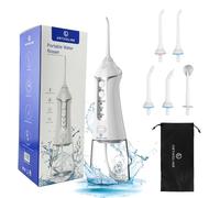 Water Flosser - Strumento per pulizia dentale senza fili, ricarica rapida, 3 modalità, irrigatore orale portatile, impermeabile IPX7, serbatoio elettrico da 300 ml, 5 punte per parentesi graffe, casa