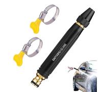 Water Hose Nozzle, Washer Sprayer, 3 Spray Patterns, Handheld Grip Design, Multi Purpose Cleaning Tool for Car, Washing, Lawn, Patio, Bathing, 5.12 Inches, Black