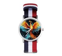 Water Ice and Fire Rising Phoenixes Orologio al quarzo personalizzato con numeri arabi orologio da polso con cinturino regolabile per uomo donna