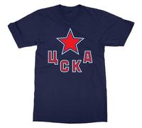 Water Kissing HC CSKA Moscow Khl Russian Professional Hockey Men's T-Shirt Navy M