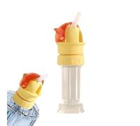 Water Lid Adapter, Kids Leakproof Straw Topper, 4.57x2.05 Inches 2 in 1 Bottle Mouth Cap with Safe Design, ABS Silicone Drink Accessory, Straw Lid with Functional Style, School Accessory for Travel Us